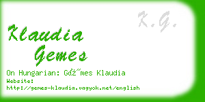 klaudia gemes business card